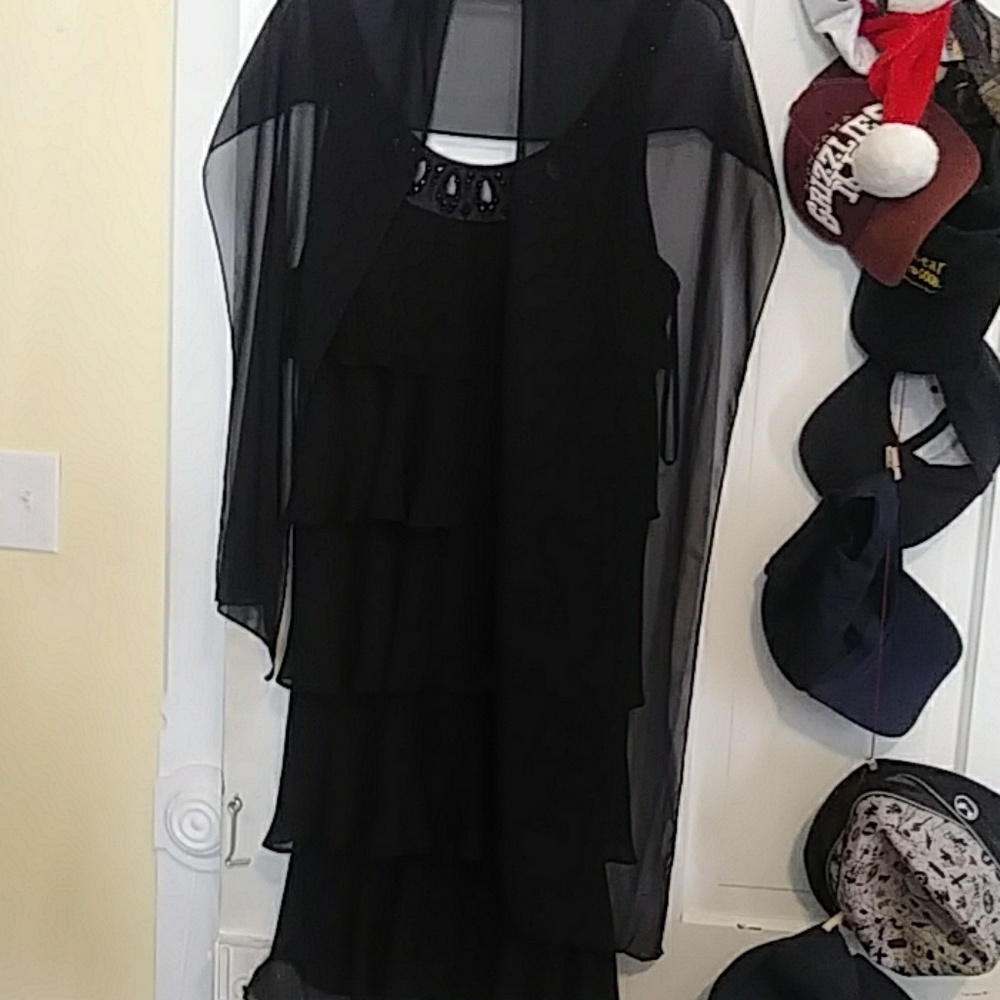 Black ruffled dress